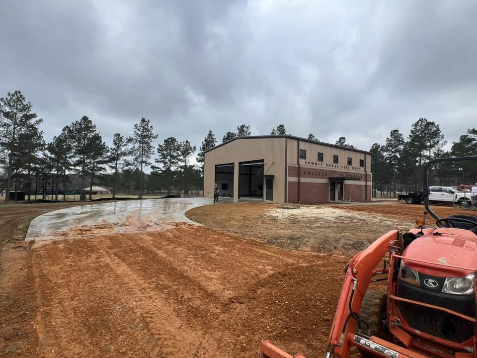 College Station fire station exterior showing apparatus bays and office entrance
